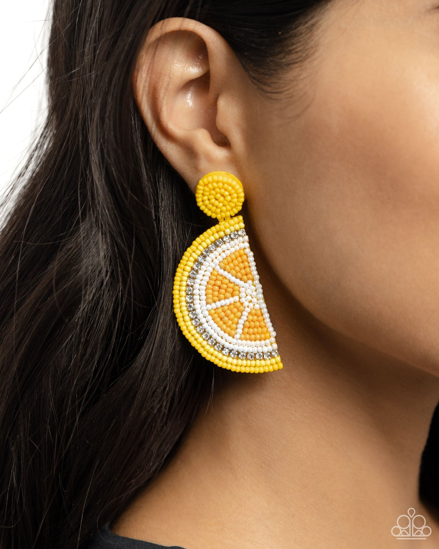 Paparazzi - Lemon Leader - Yellow Post Earrings