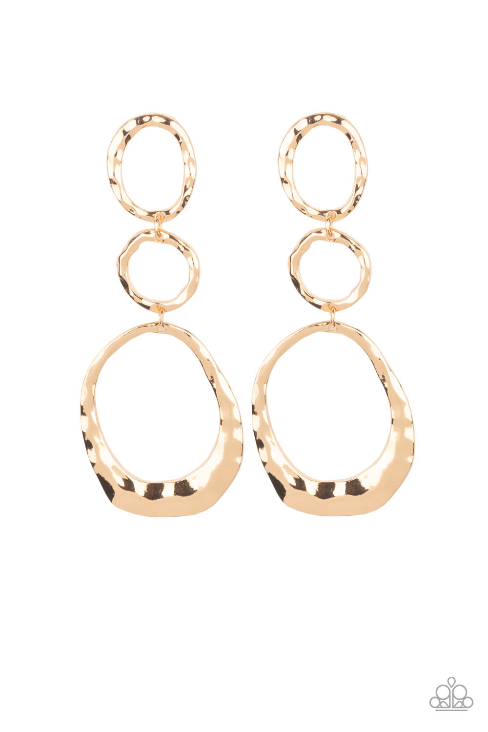 Paparazzi - Radically Rippled - Gold Post Earrings