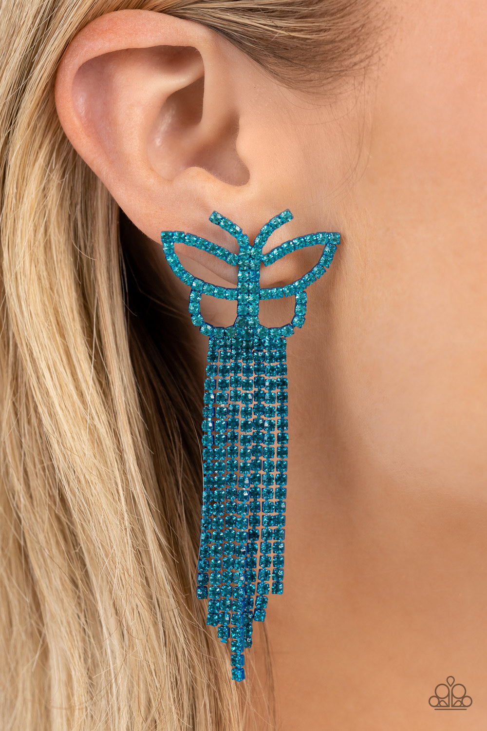 Paparazzi - Billowing Butterflies - Blue Post Earrings