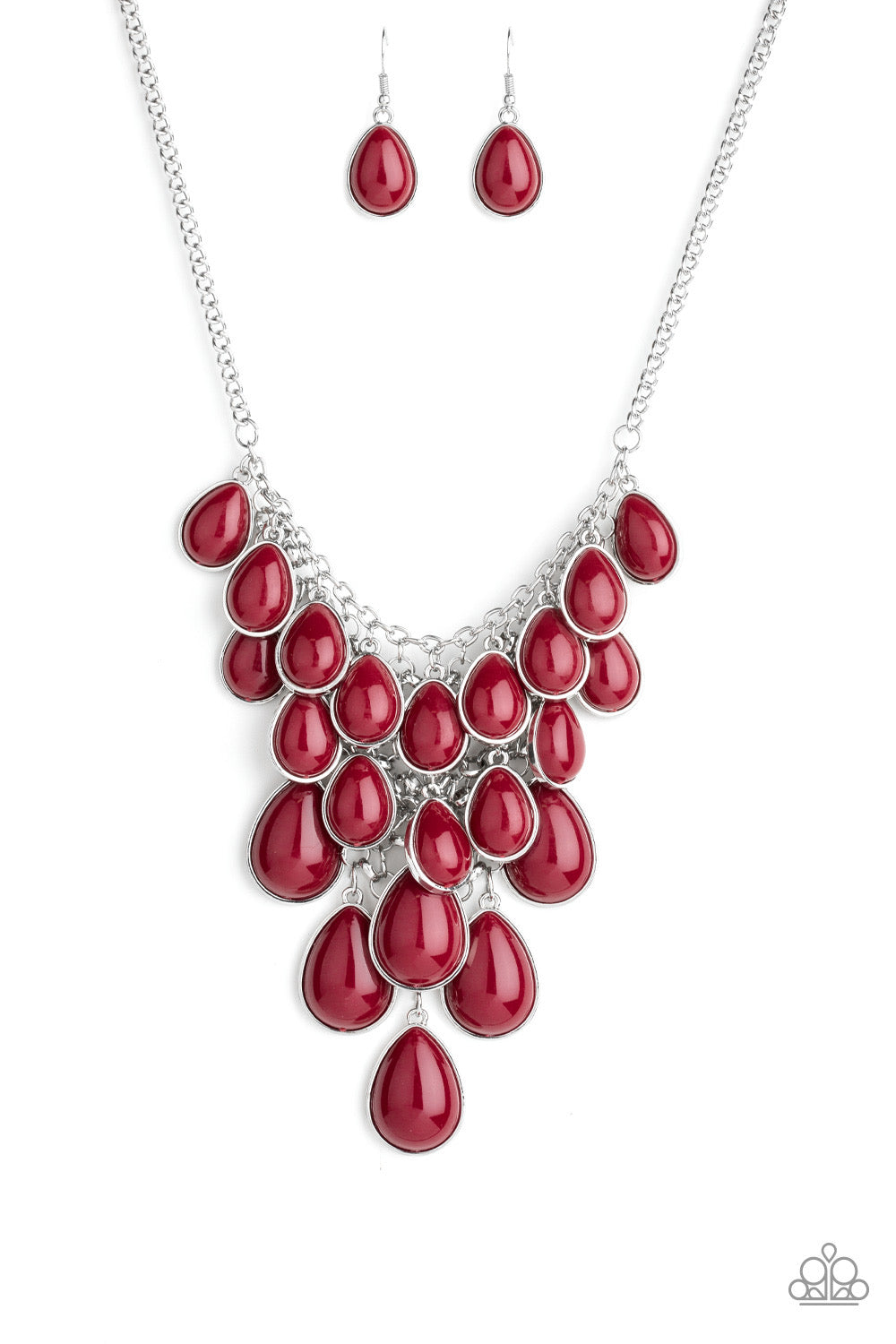 Paparazzi - Shop Til You TEARDROP - Red Necklace