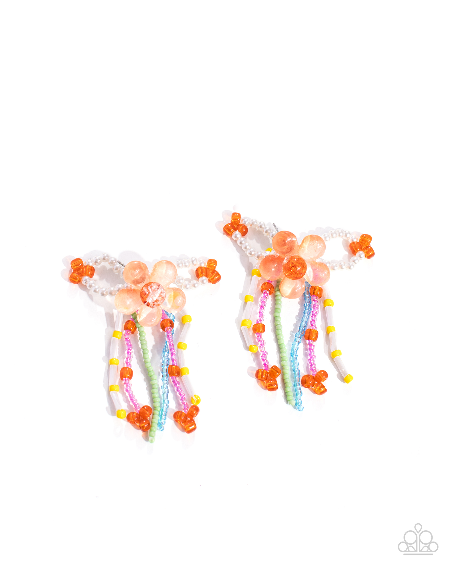 Paparazzi - Japanese Blossoms - Orange Post Earrings