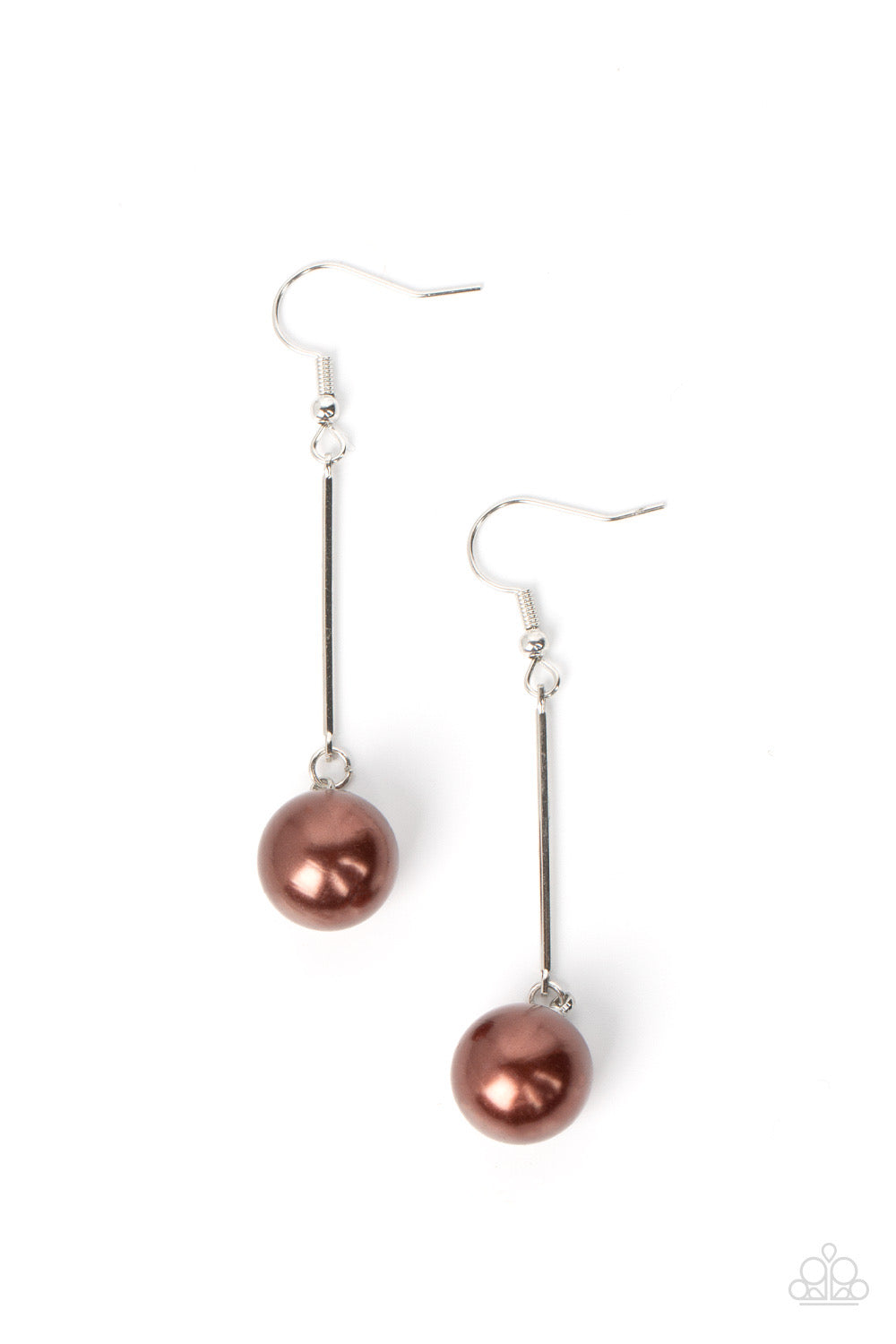 Paparazzi - Pearl Redux - Brown Earrings