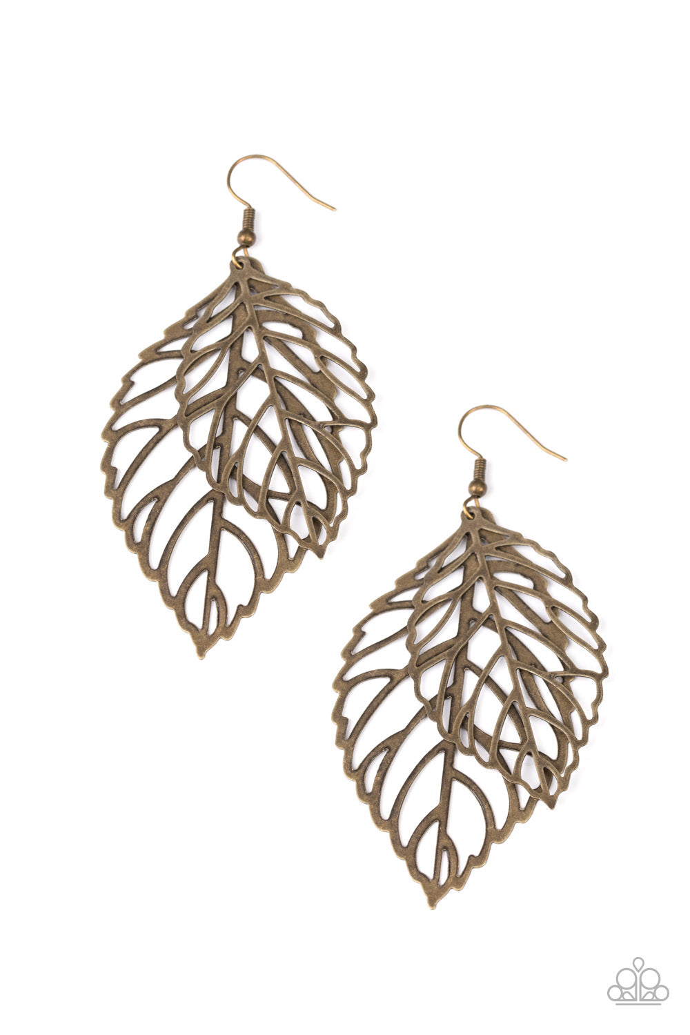 Paparazzi - Take It or LEAF It - Brass Earrings