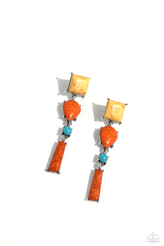 Paparazzi - Saharan Sabbatical - Orange Post Earrings