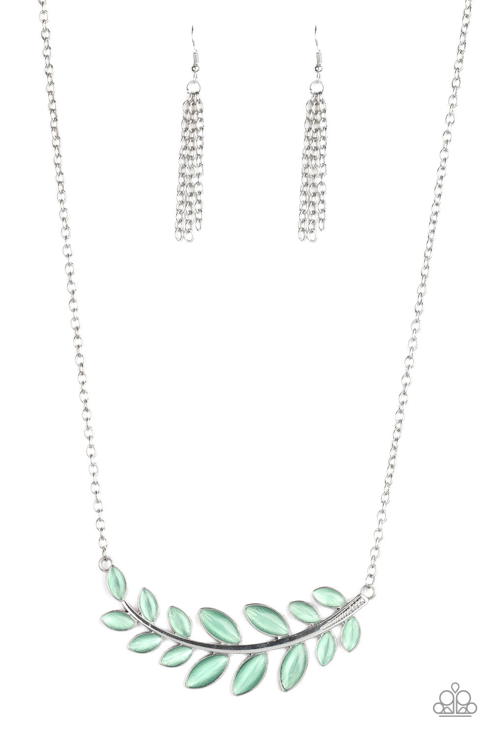 Paparazzi - Frosted Foliage - Green Necklace