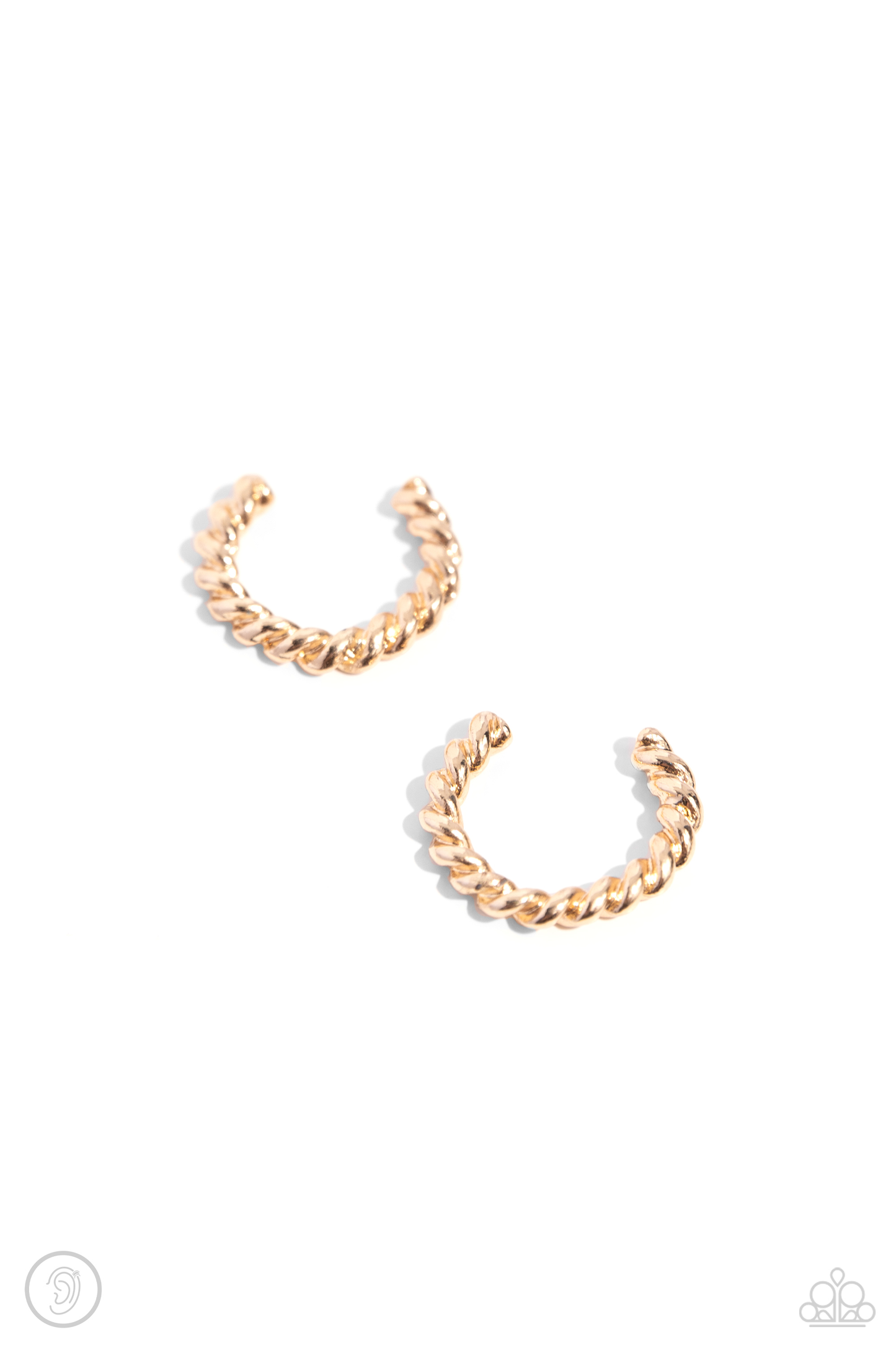 Paparazzi - Twisted Travel Gold Cuff Earrings