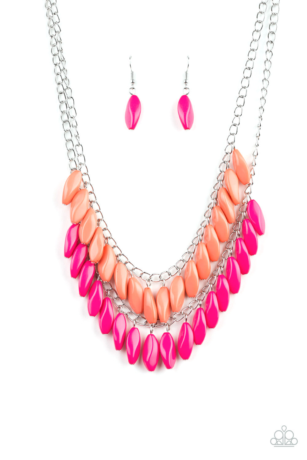 Paparazzi - Beaded Boardwalk - Pink Necklace