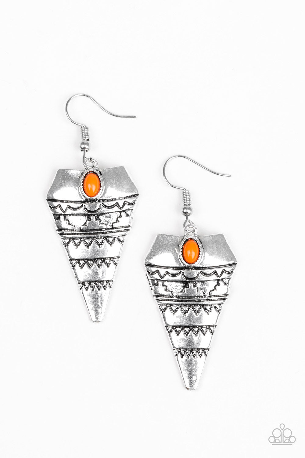 Paparazzi - Jurassic Journey - Orange Earrings