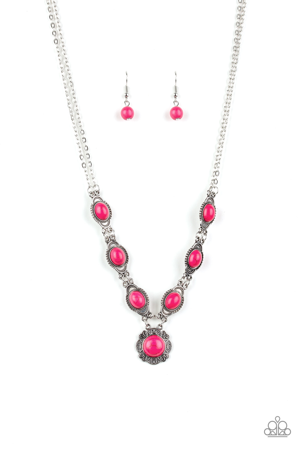 Paparazzi - Desert Dreamin - Pink Necklace and Serenely Southern Pink Bracelet Set