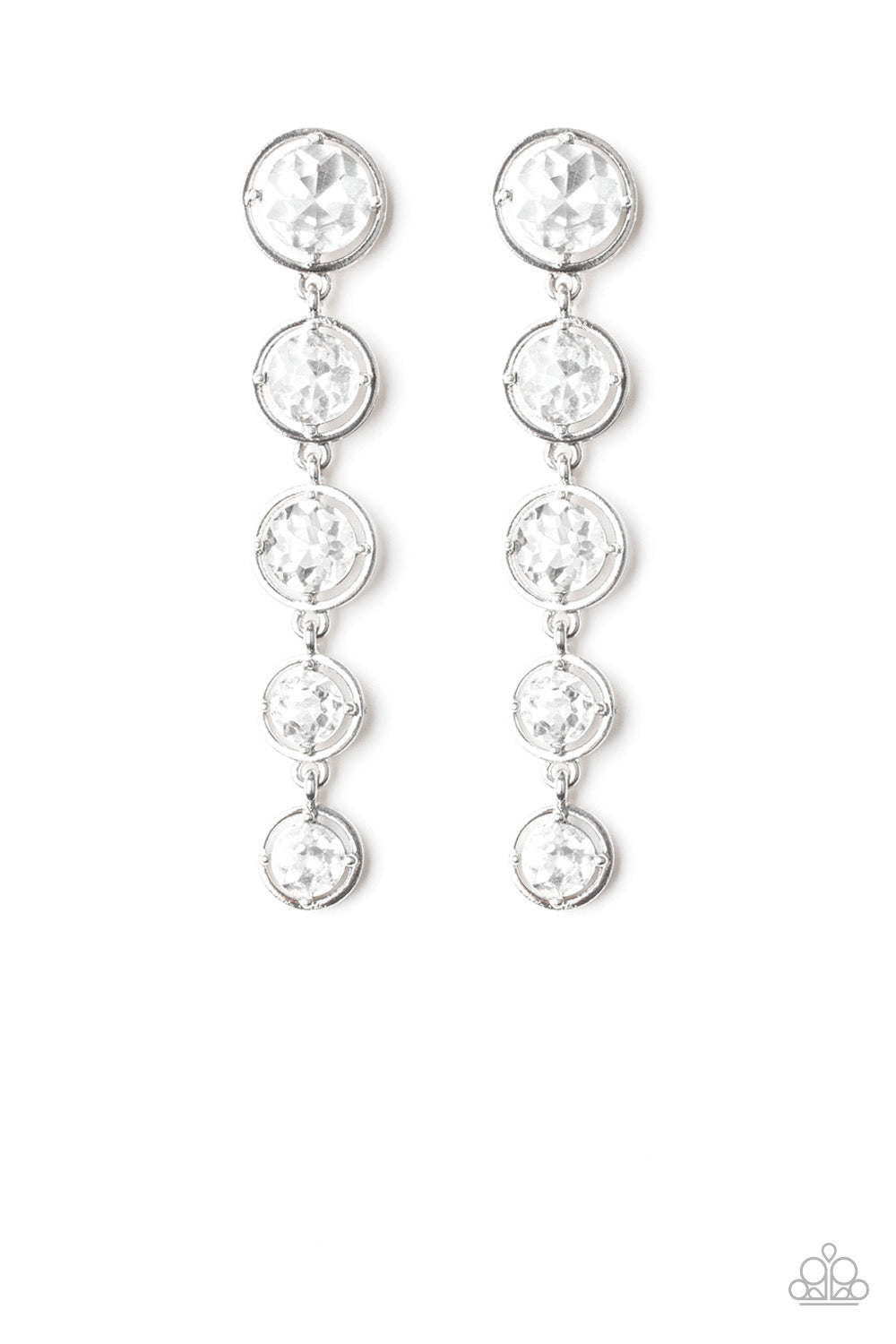 Paparazzi - Drippin In Starlight - White Post Earrings