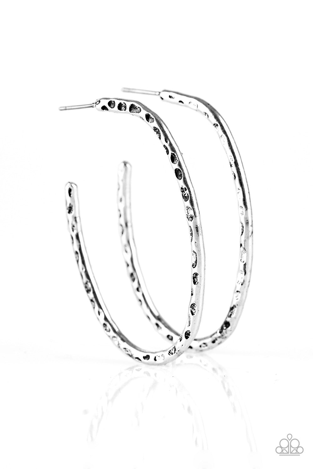 Paparazzi - Rural Rambler - Silver Hoop Earrings