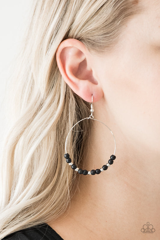 Paparazzi - Stone Spa - Black Earrings