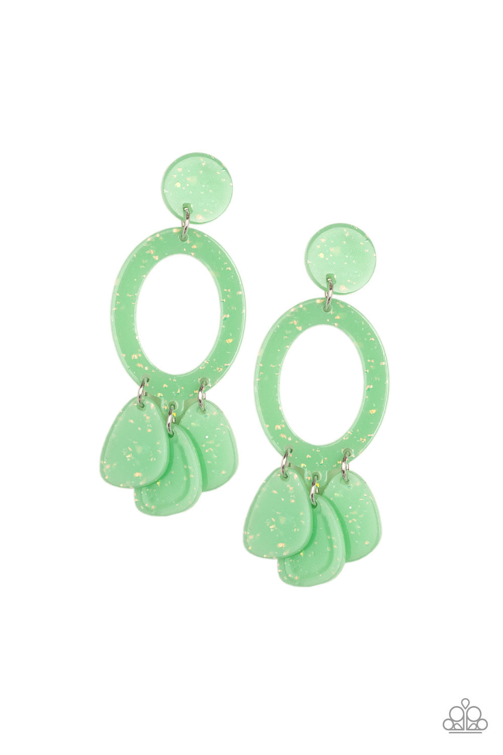 Paparazzi - Sparkling Shores - Green Post Earrings