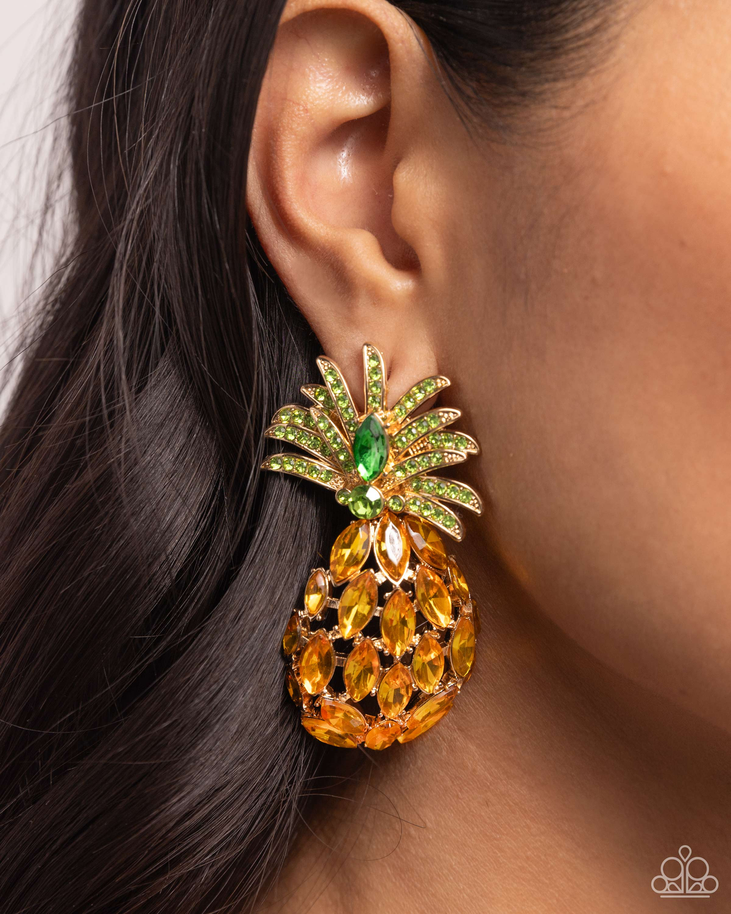 Paparazzi - Pineapple Pizzazz - Yellow Post Earring