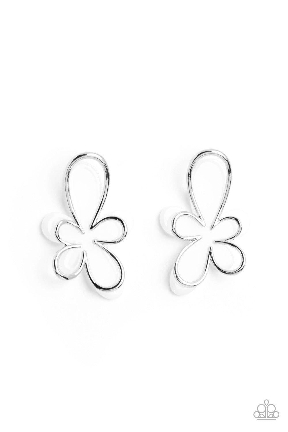 Paparazzi - Glimmering Gardens - White Post Earrings