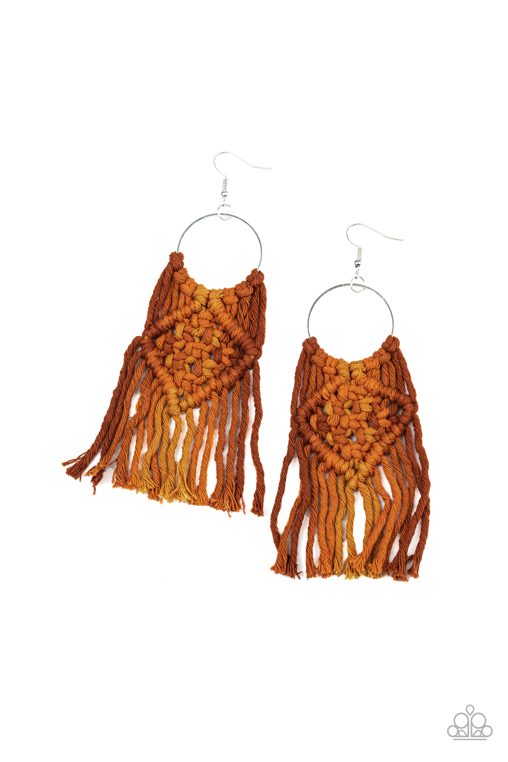 Paparazzi - Macrame Rainbow Brown Earrings