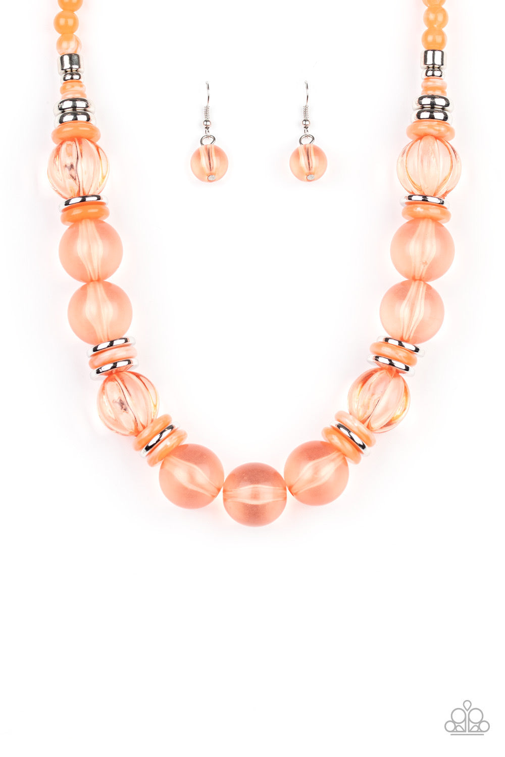 Paparazzi - Bubbly Beauty - Orange Necklace