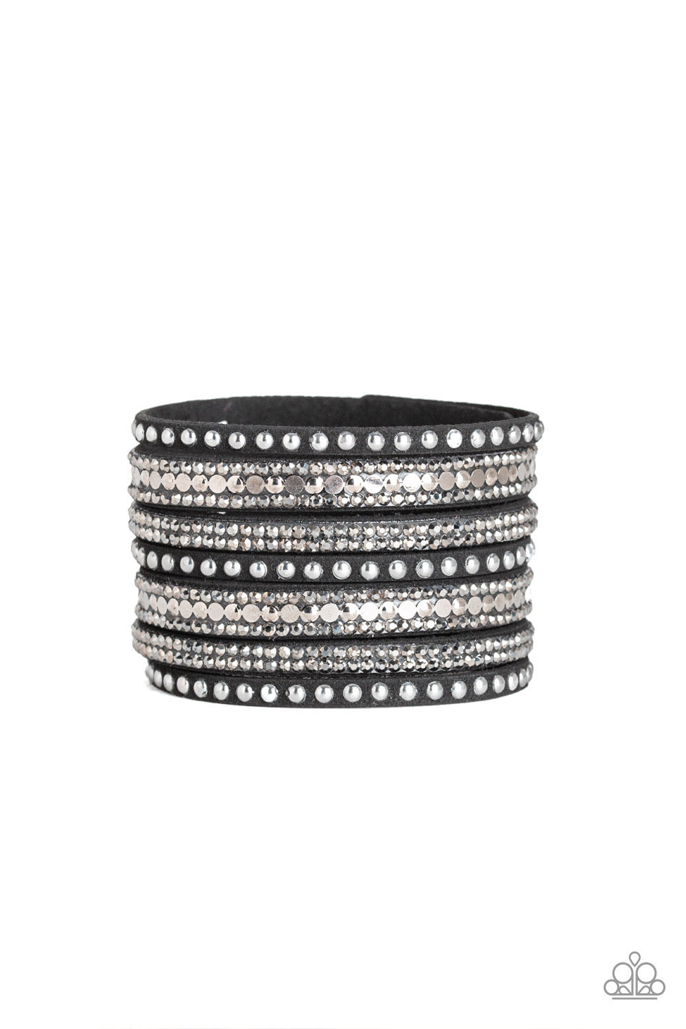 Paparazzi - All Hustle and Hairspray - Black Urban Wrap Bracelet