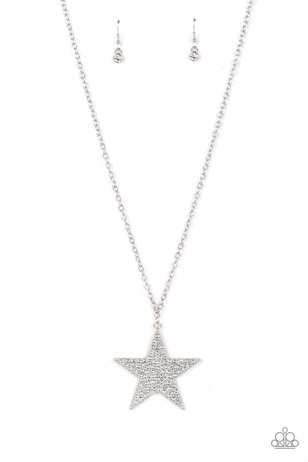 Paparazzi - Rock Star Sparkle - White Necklace