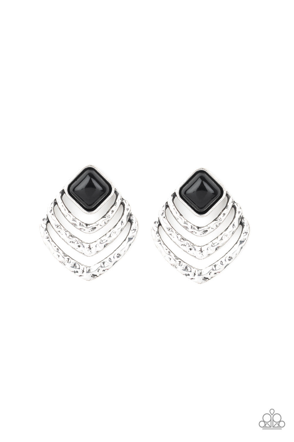 Paparazzi - Rebel Ripple - Black Post Earrings