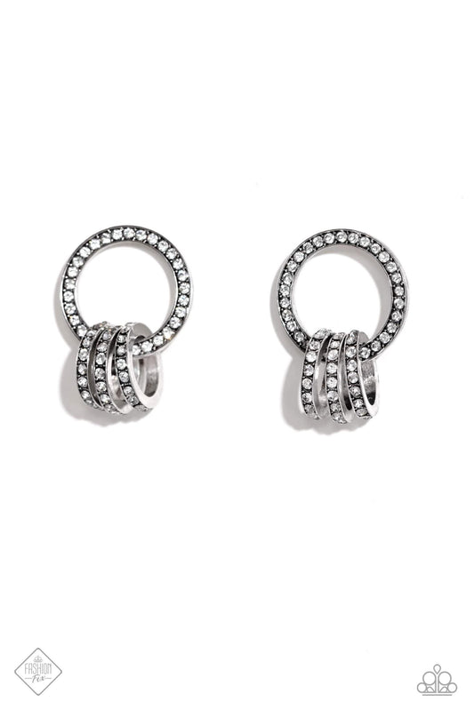 Paparazzi - Adorned Allegiance - White Post Earrings