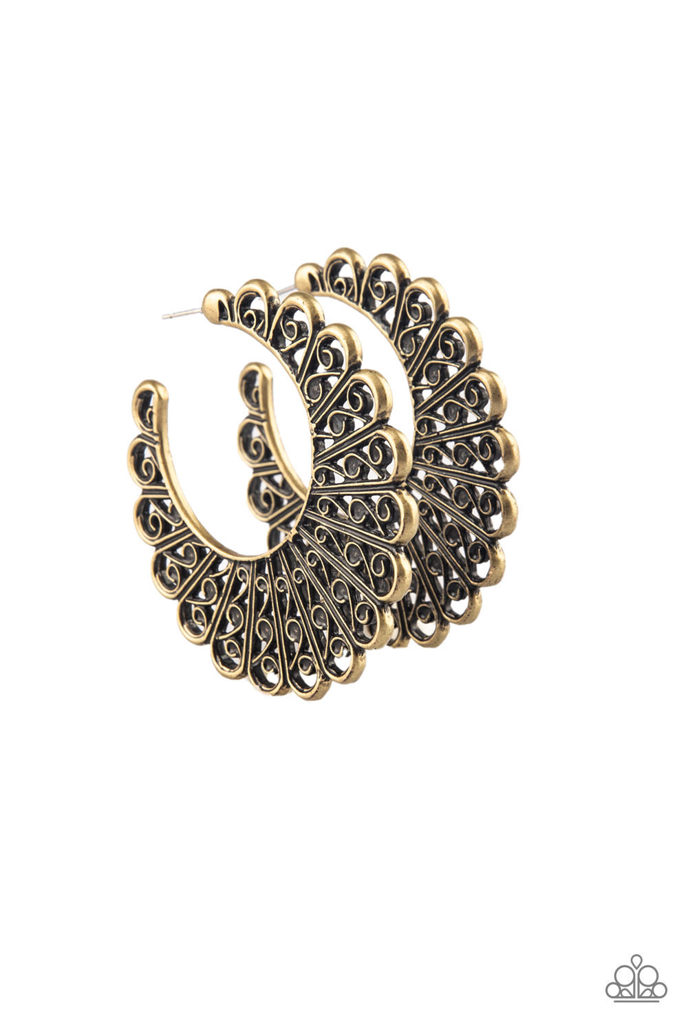 Paparazzi - Funky Flirt - Brass Earrings