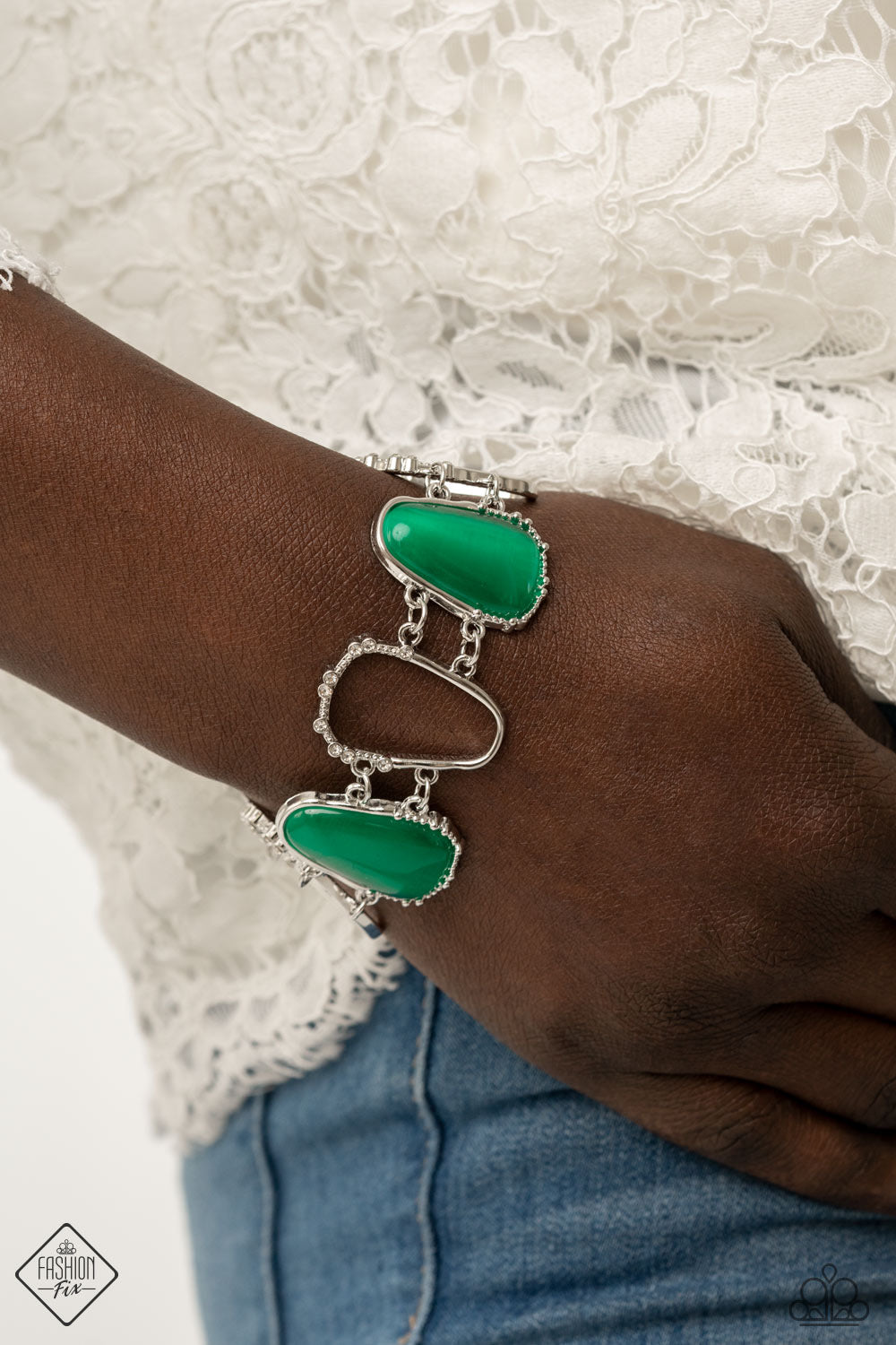 Paparazzi - Newport Princess Green Necklace and Yacht Club Couture - Green Bracelet