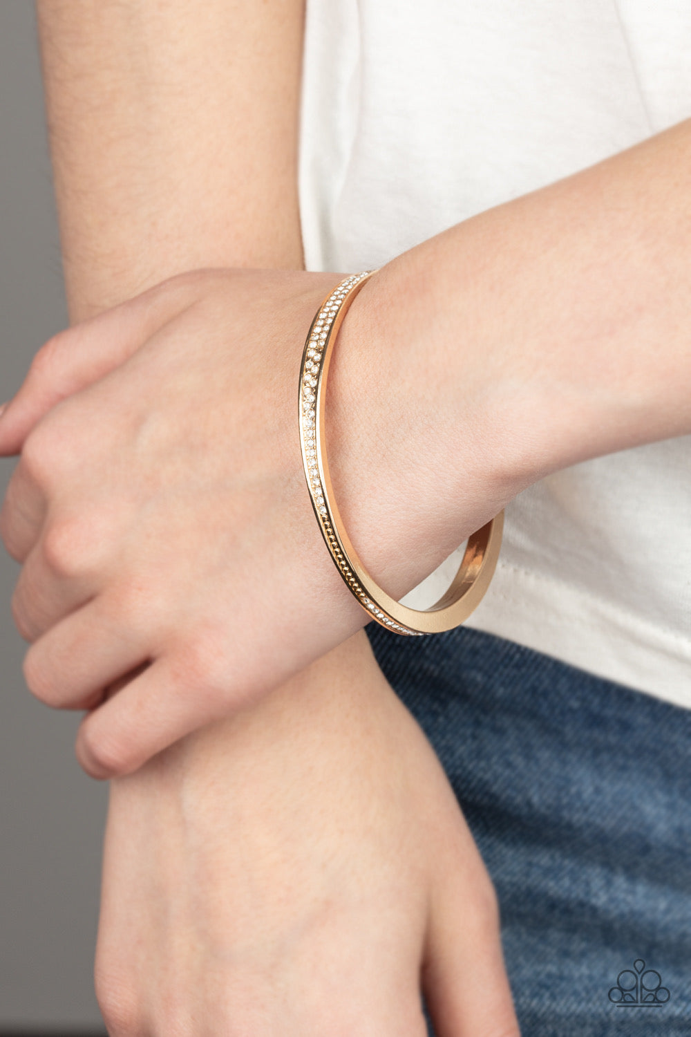 Paparazzi - Power Move - Gold Bangle Bracelet