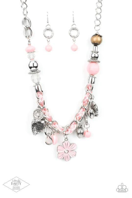 Paparazzi - Charmed, I Am Sure - Pink Necklace