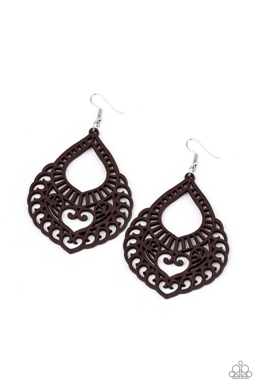 Paparazzi - If You WOOD Be So Kind - Brown Wooden Earrings