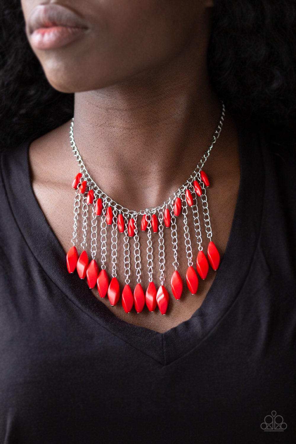 Paparazzi - Venturous Vibes - Red Necklace