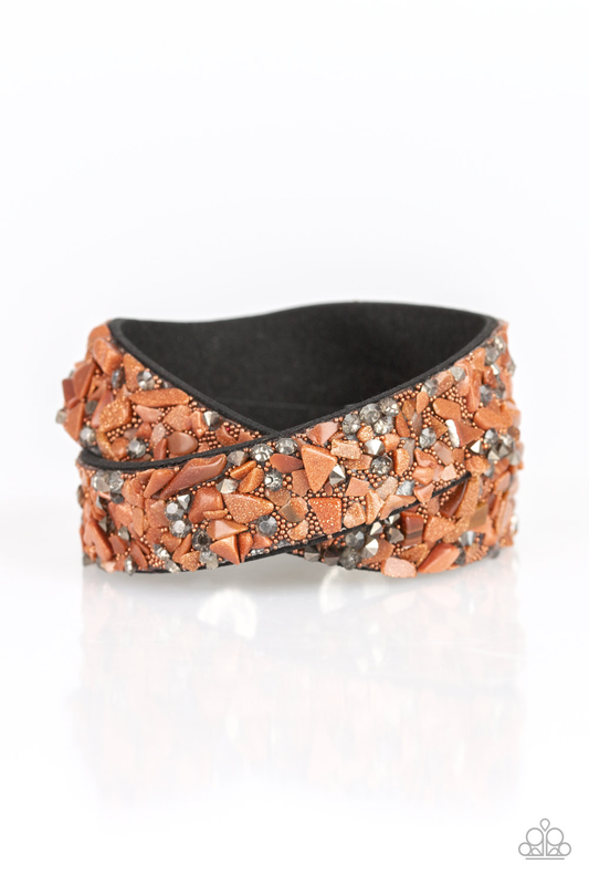 Paparazzi - CRUSH Hour - Brown Urban Wrap Bracelet