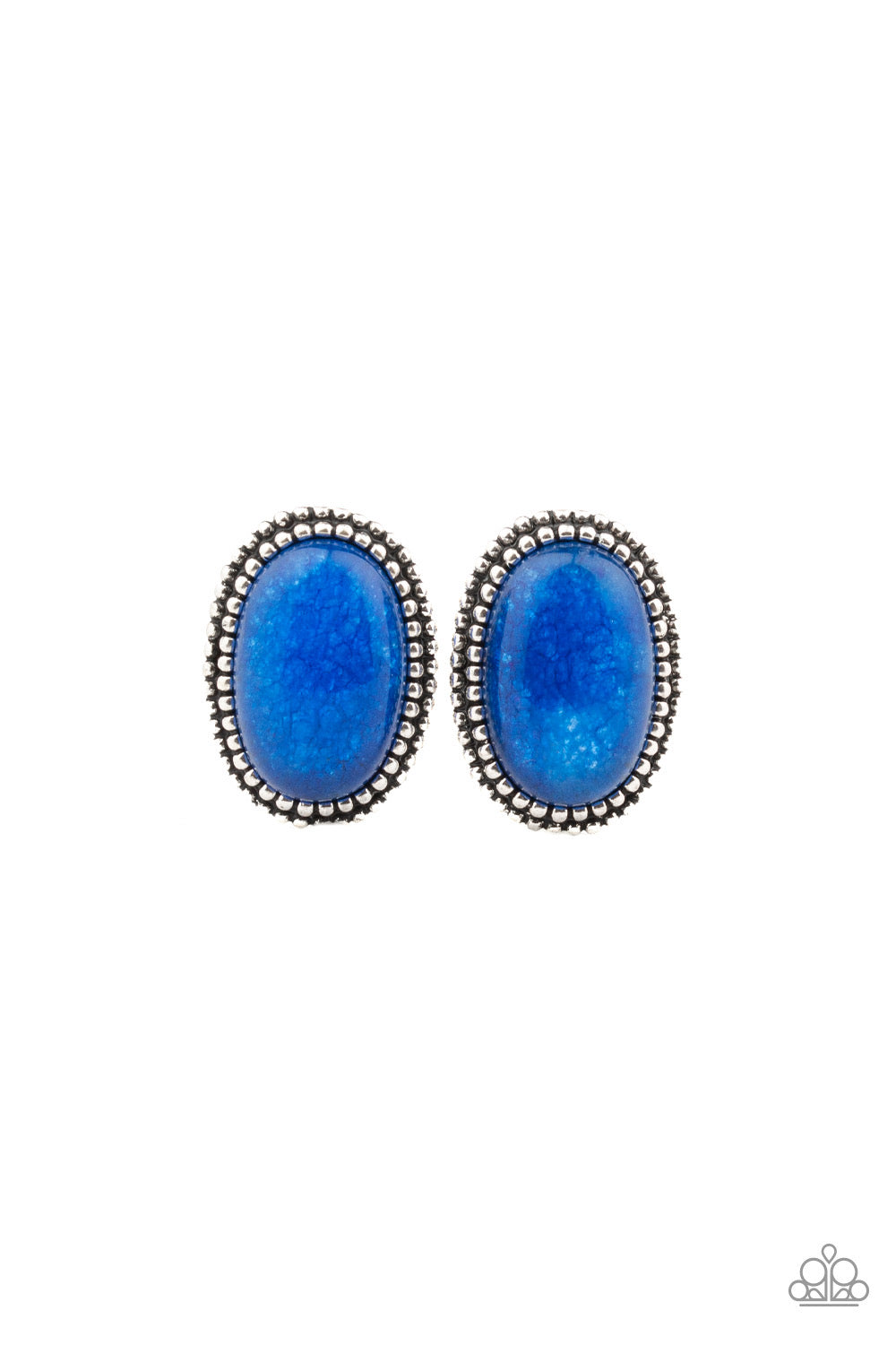 Paparazzi - Shiny Sediment - Blue Post Earrings