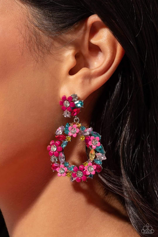 Paparazzi - Wreathed in Wildflowers Multi Post Earrings