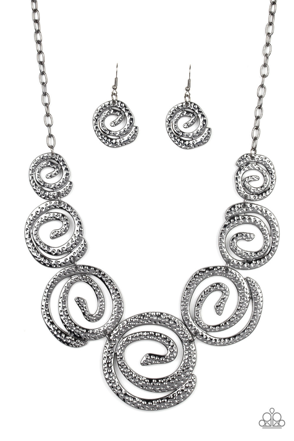 Paparazzi - Statement Swirl - Black Necklace