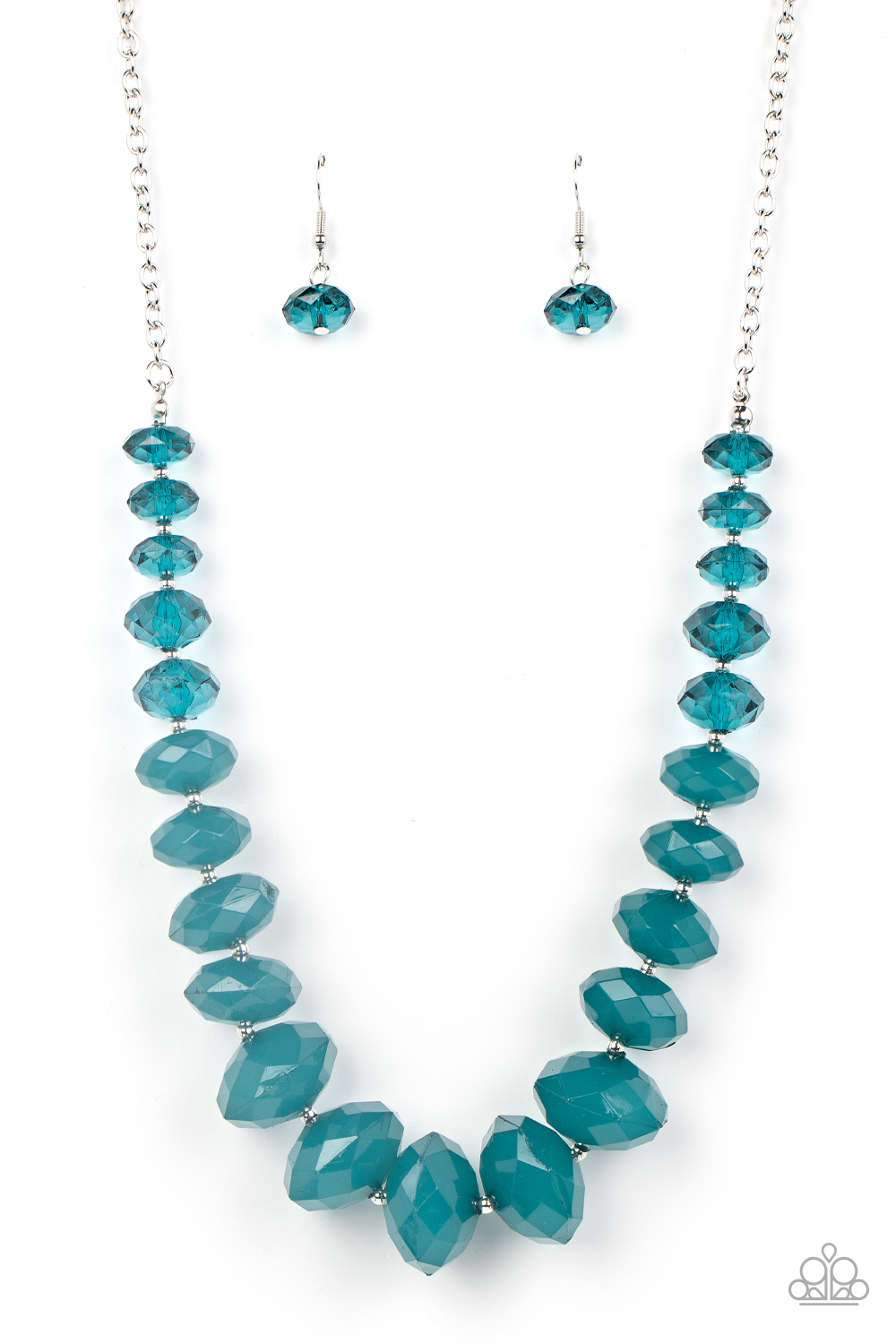 Paparazzi - Happy-GLOW-Lucky - Blue Necklace and Keep Glowing Forward Blue Bracelet Set