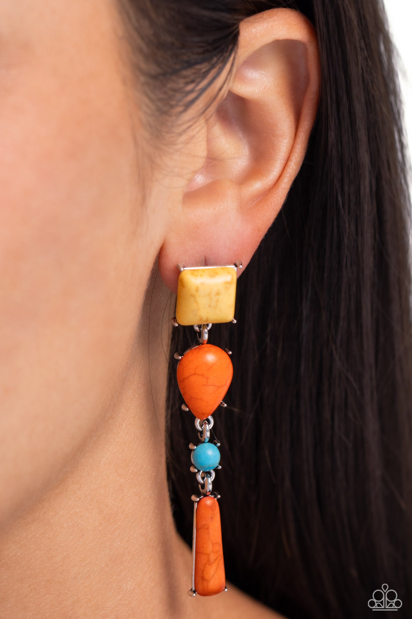 Paparazzi - Saharan Sabbatical - Orange Post Earrings