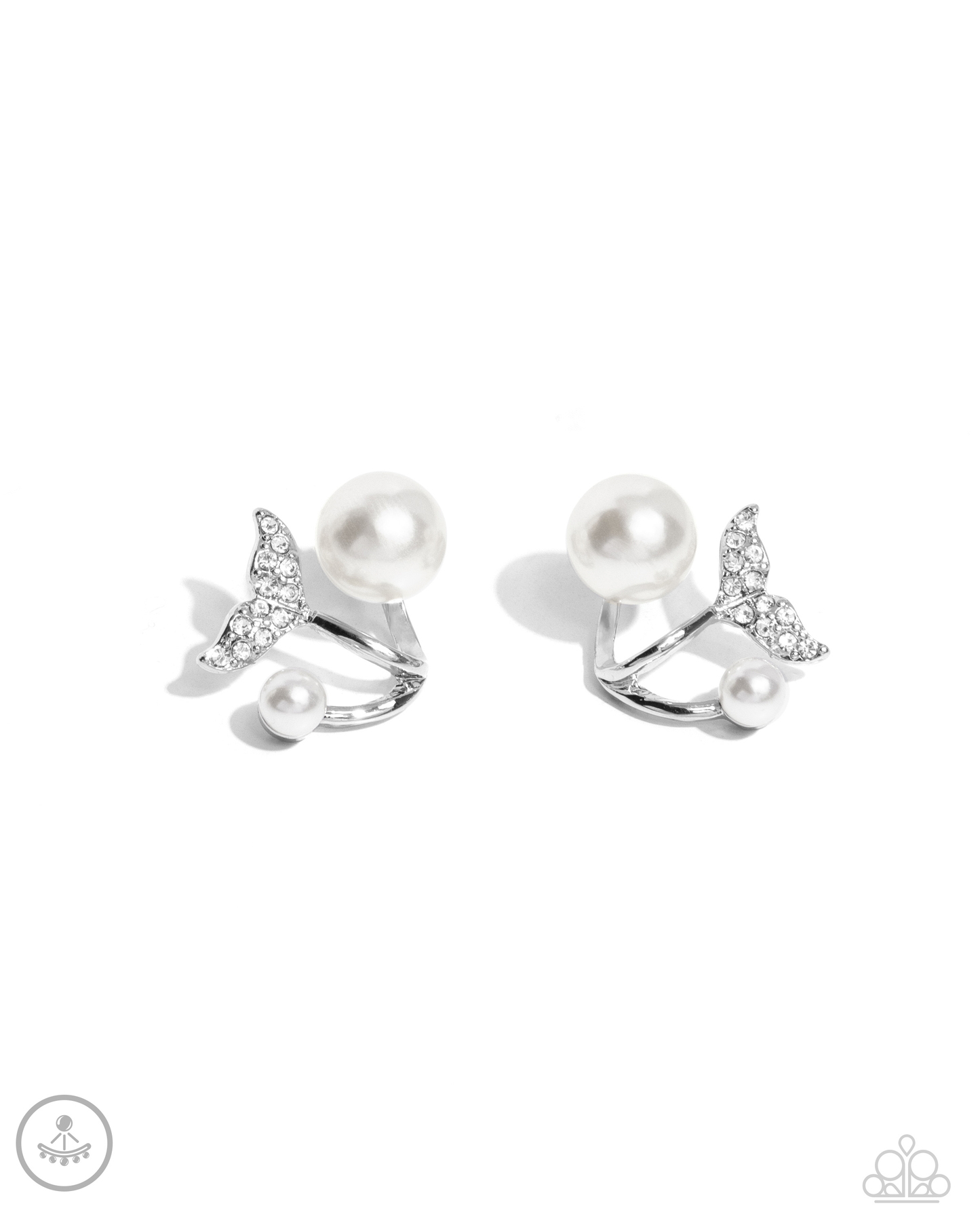 Paparazzi - Modular Mermaid - White Post Earrings