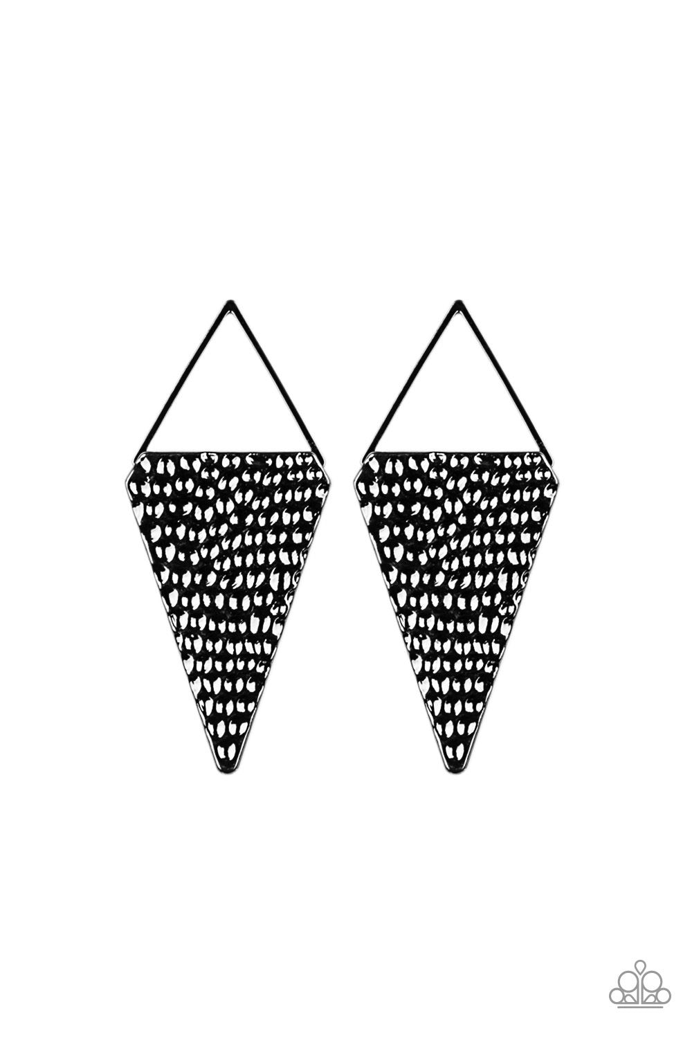 Paparazzi - Have A Bite - Black Post Earrings