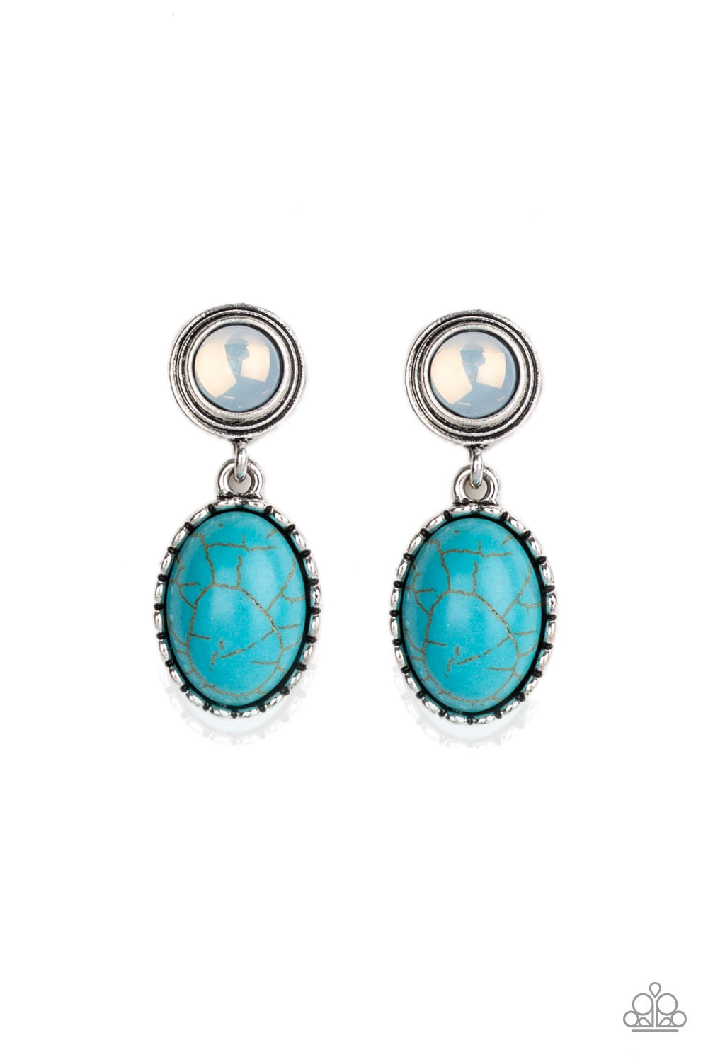 Paparazzi - Western Oasis - Blue Post Earrings