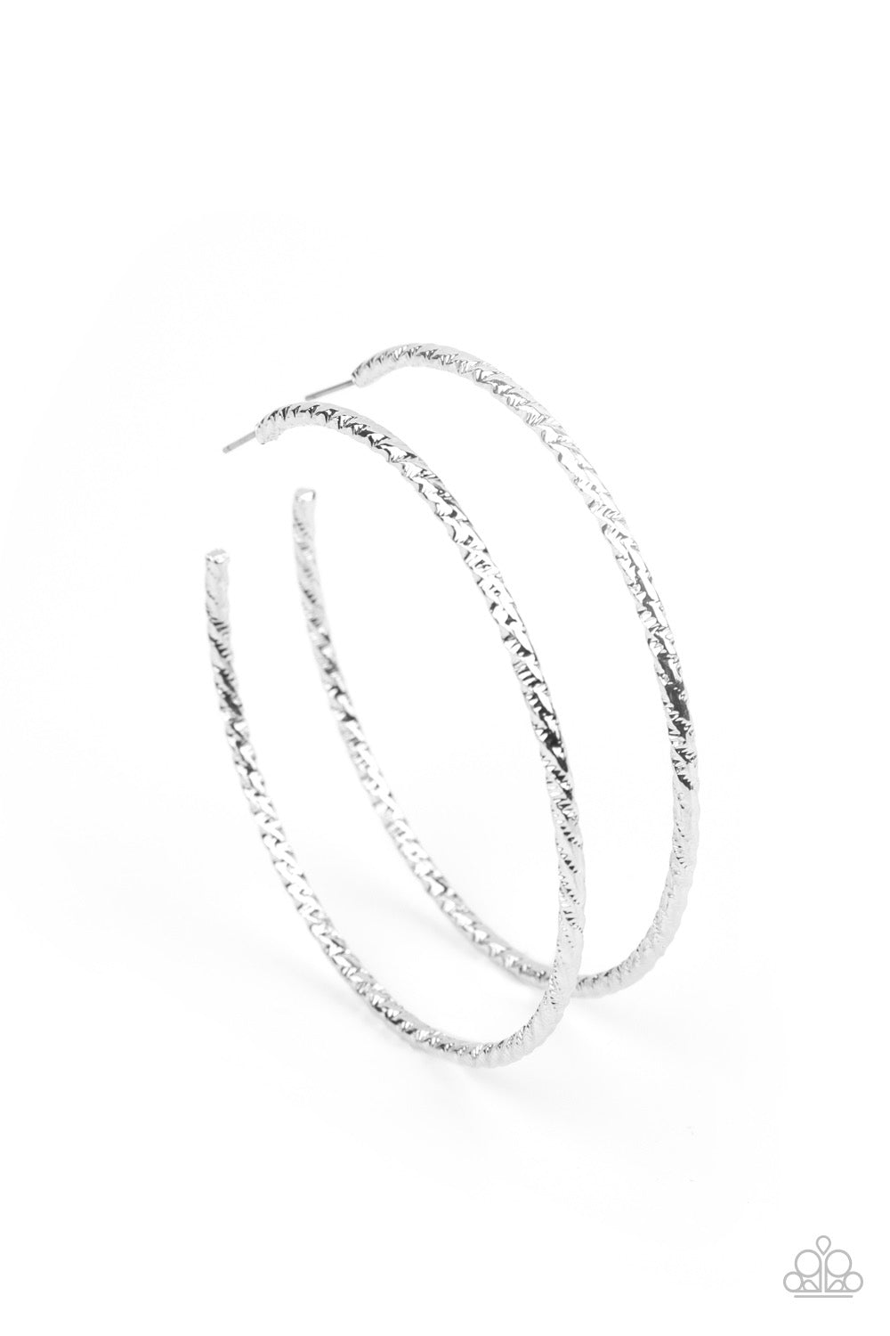 Paparazzi - Voluptuous Volume - Silver Hoop Earrings