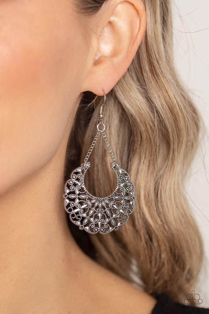 Paparazzi - Country Cornucopia Silver Earrings