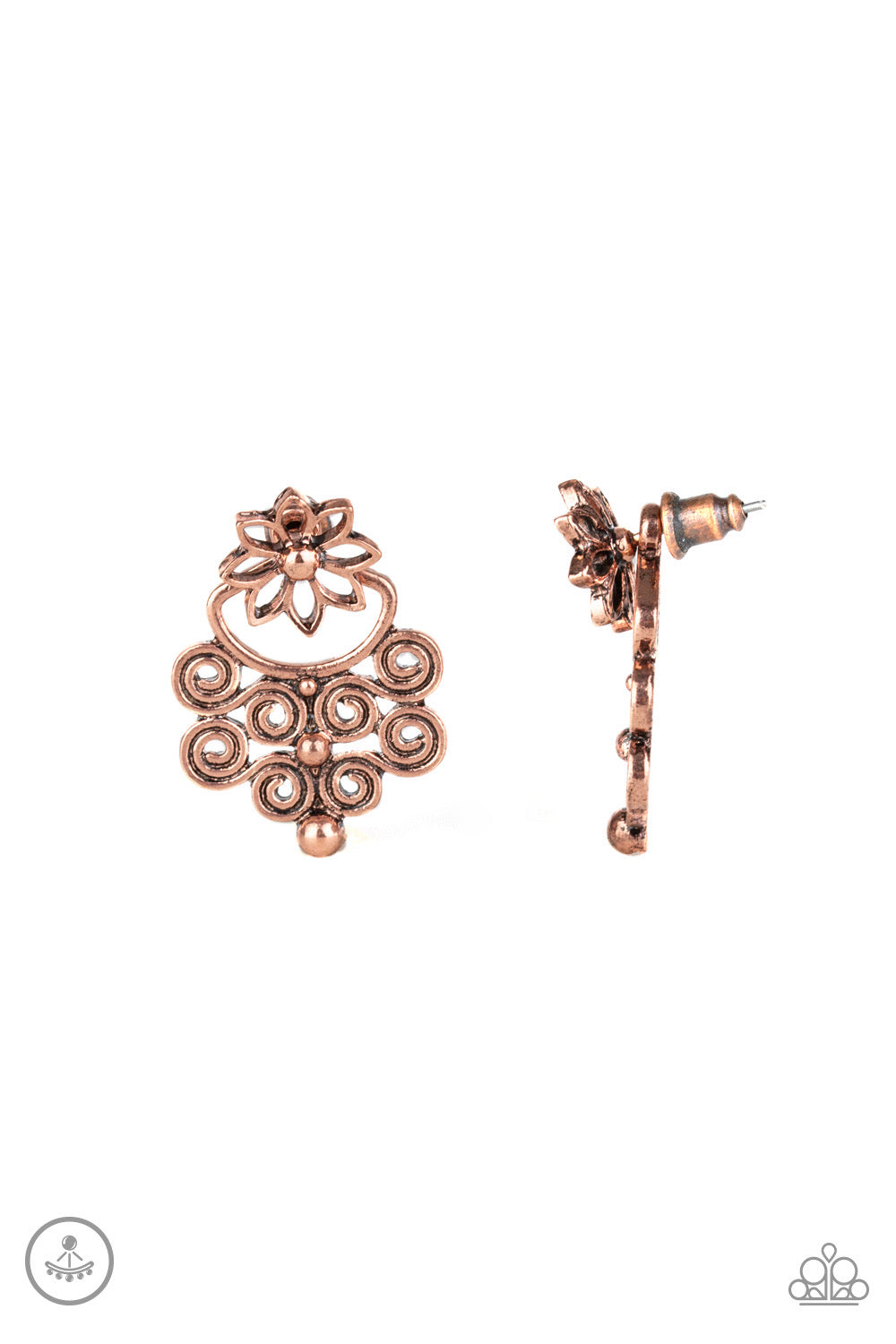 Paparazzi - Garden Spindrift - Copper Earrings