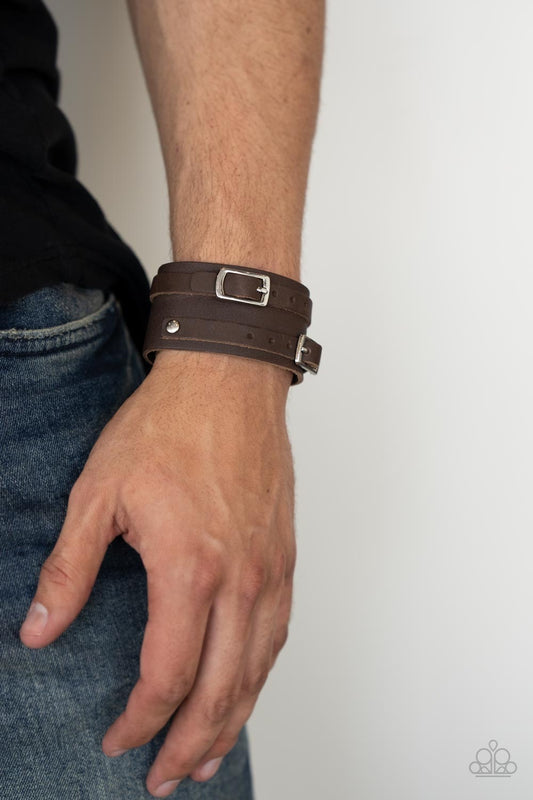 Paparazzi - Bronco Bustin Buckles - Brown Urban Bracelet