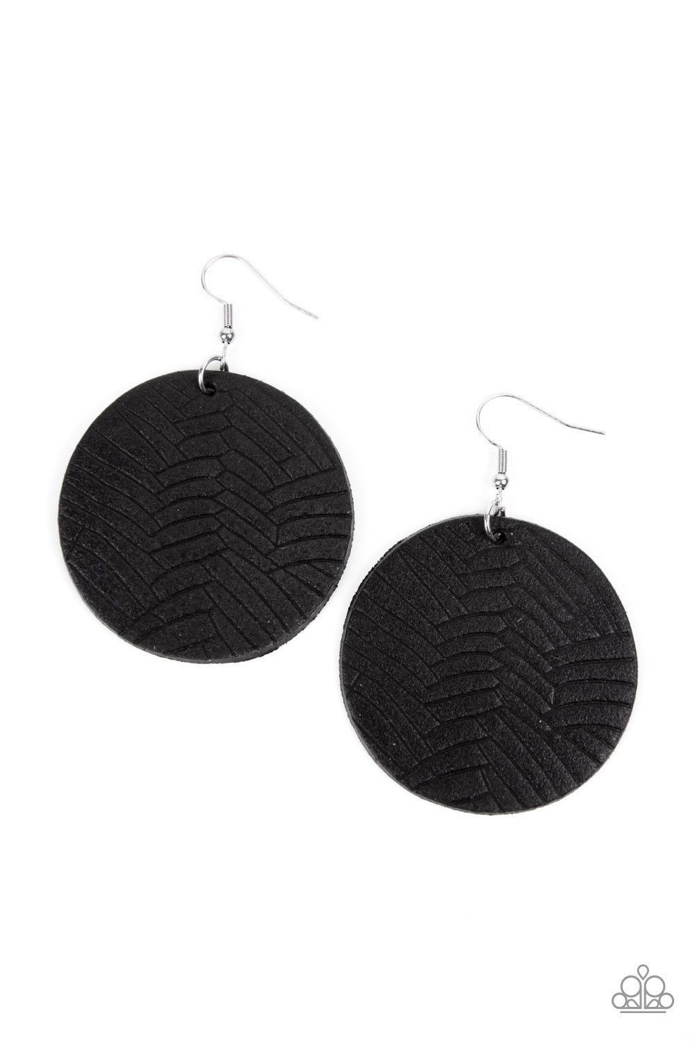 Paparazzi - Leathery Loungewear - Black Leather Earrings