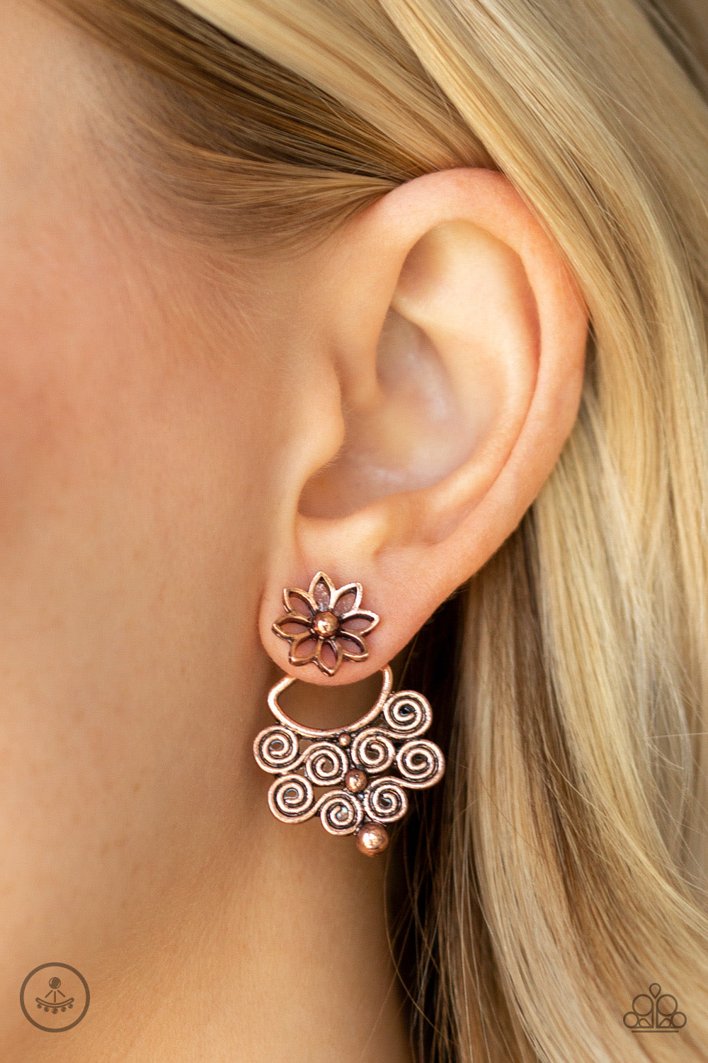 Paparazzi - Garden Spindrift - Copper Earrings