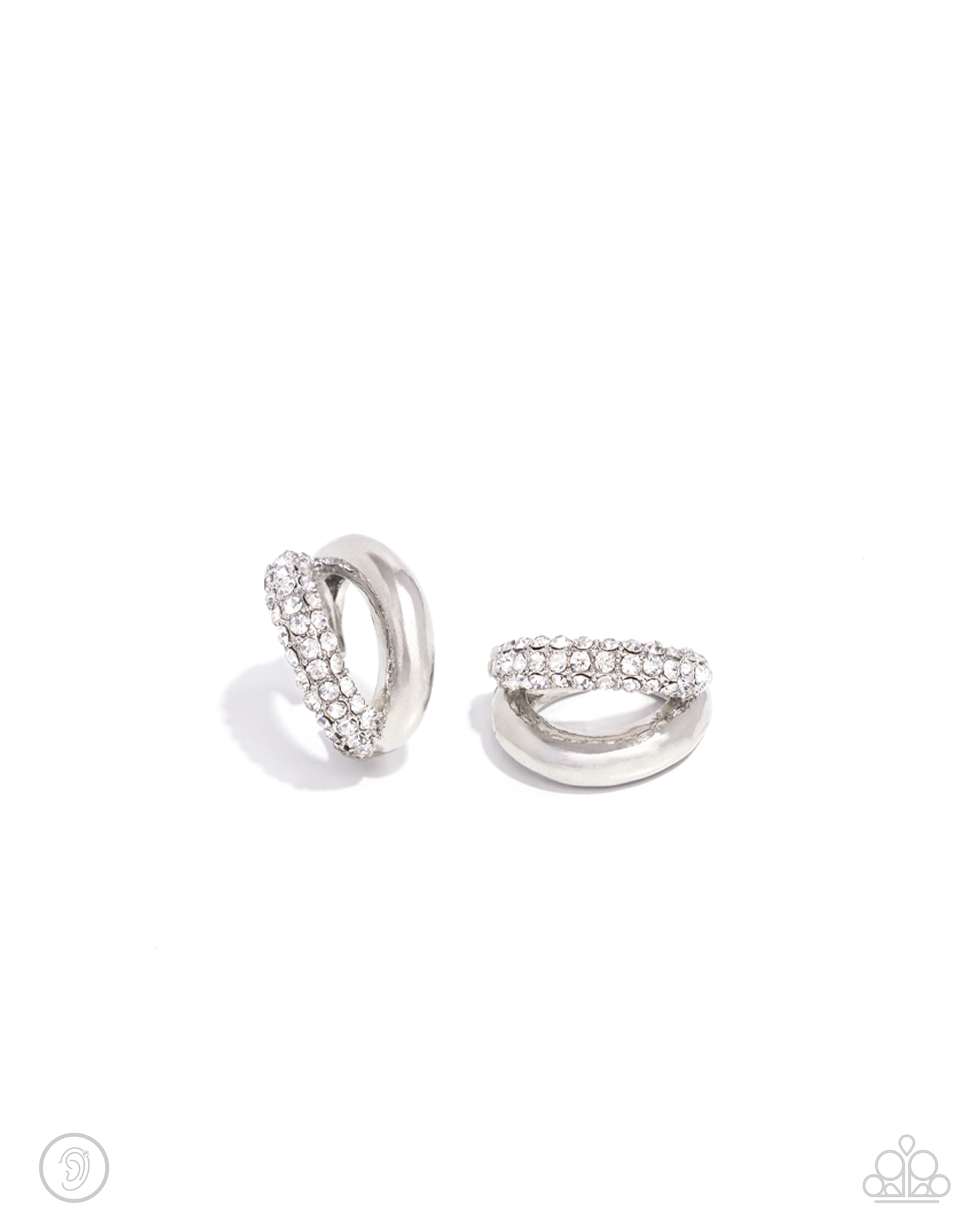 Paparazzi - Sizzling Spotlight - White Earring Cuff