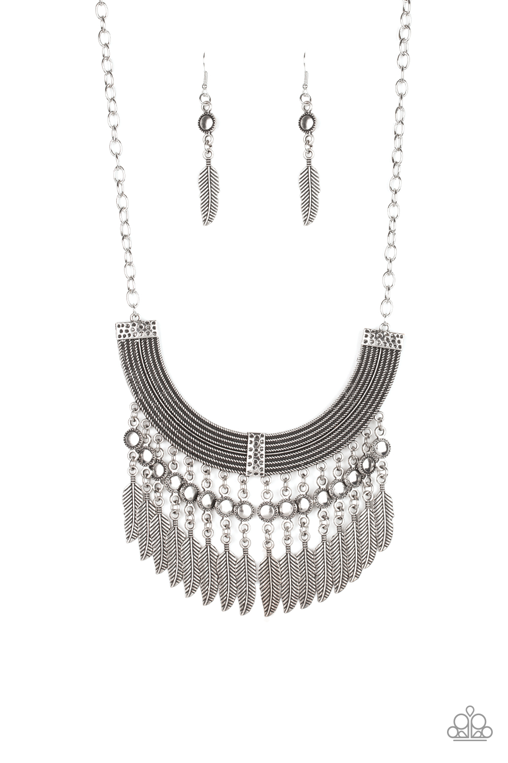 Paparazzi - Fierce in Feathers - Silver Necklace