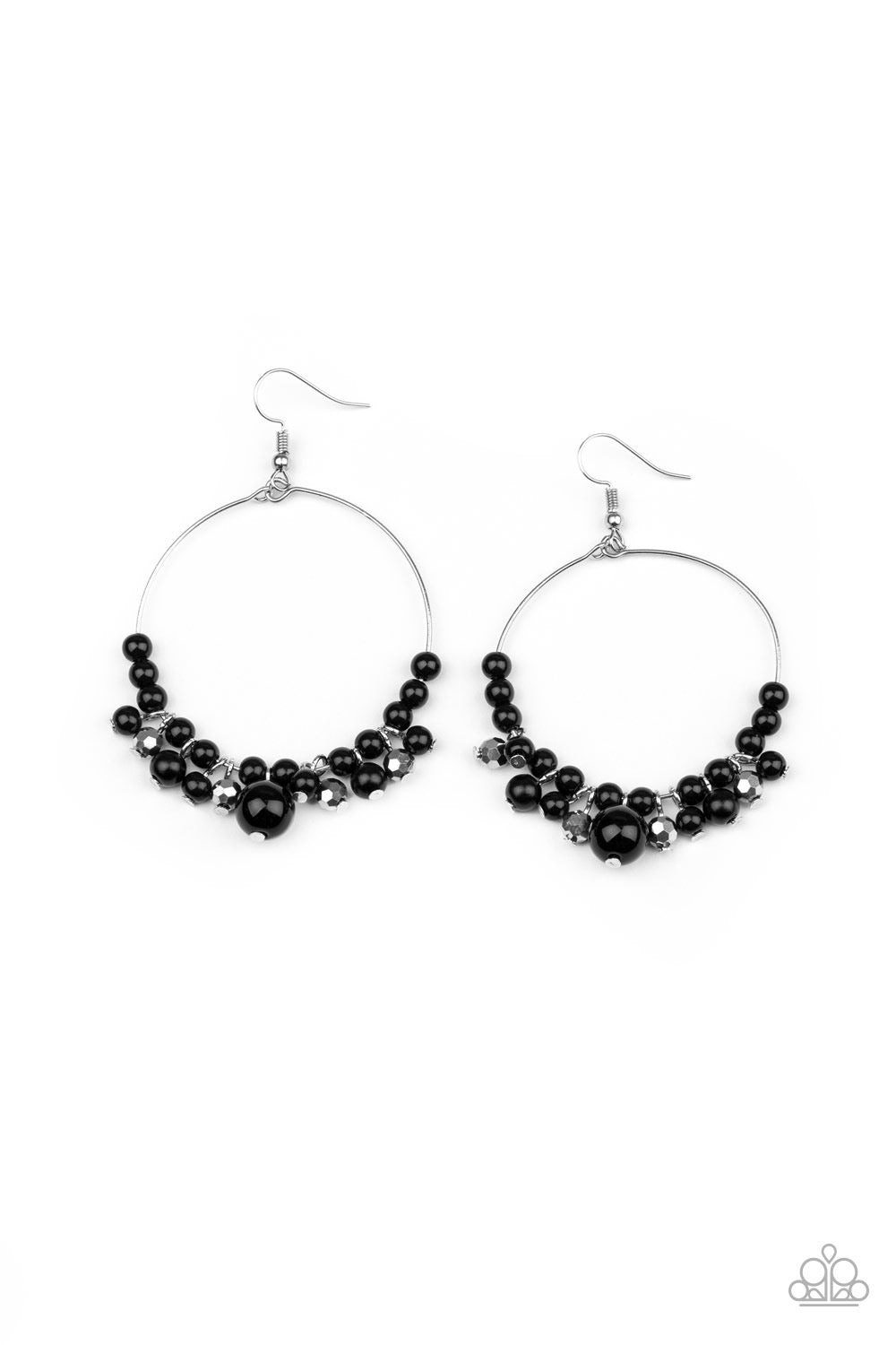 Paparazzi - Effortless Effervescence - Black Earrings