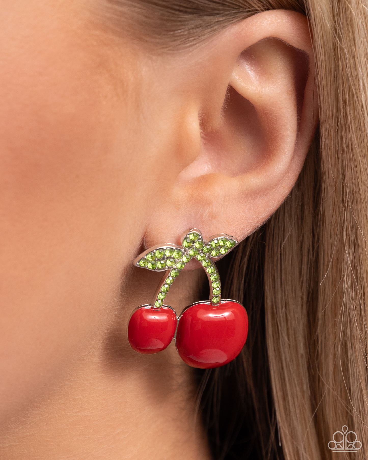 Paparazzi - Charming Cherries - Red Post Earrings